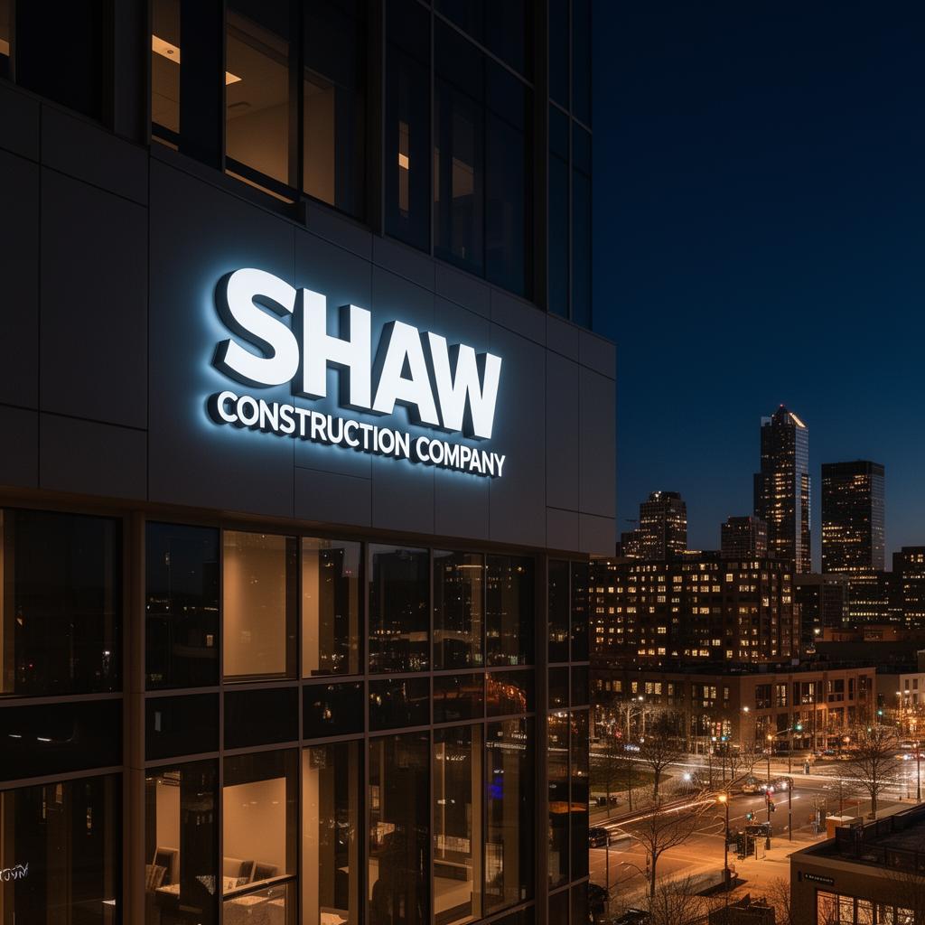 Shaw Construction sign at a project site